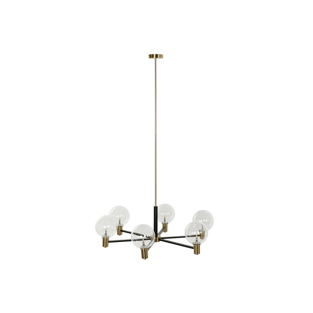 Image principale de Ceiling Light DKD Home Decor 83 x 83 x 128 cm Crystal Black Golden Metal 9 W